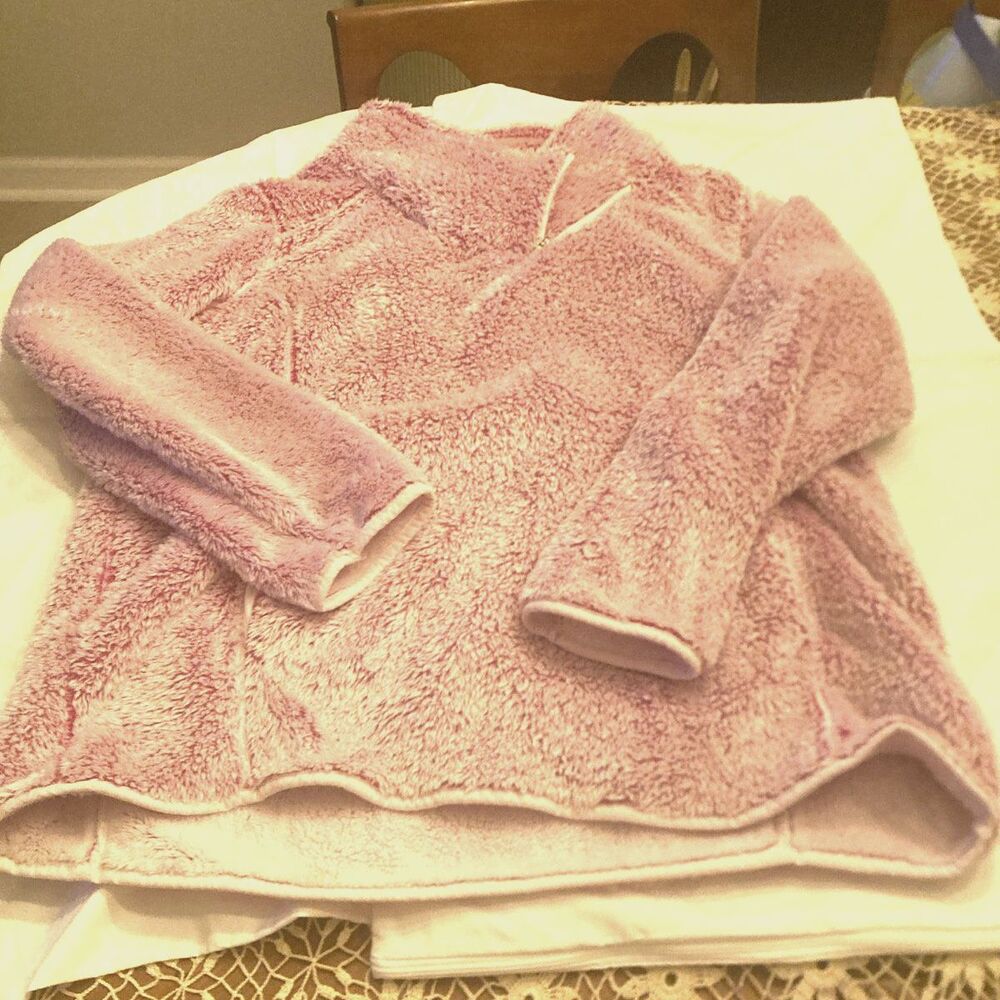 St. John's Bay Rose Frost Fuzzy Fleece Asymmetrical Split Neck Pullover XXL